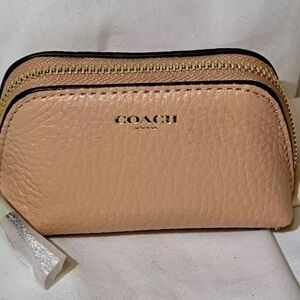 Faded blush pink coach coin/cosmetic purse